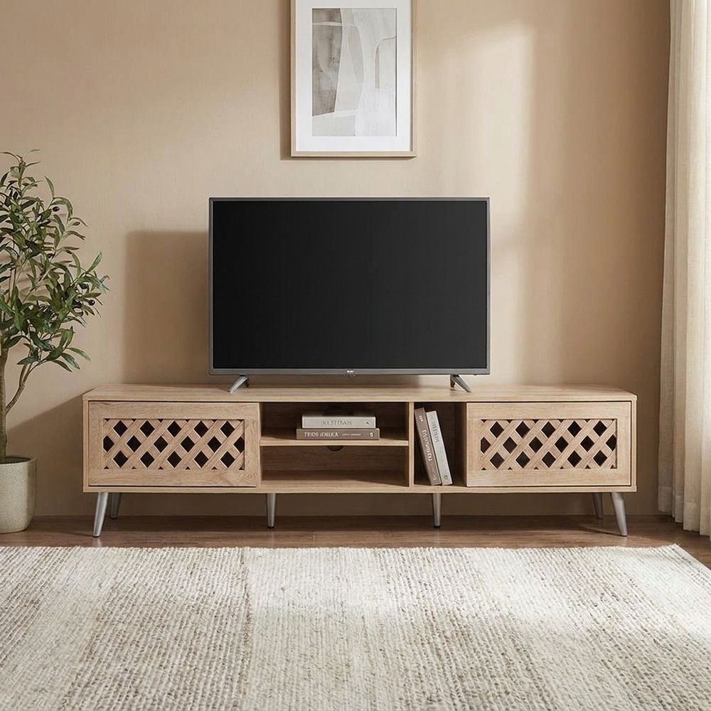 Hamlin TV Unit - Up to 80 Inches - Sonoma Oak - With 2-Year Warranty - Image 2