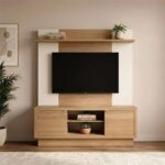 Zoyo TV Wall Unit - TV up to 65 Inches - Brown/Off-White - With 2-Year Warranty