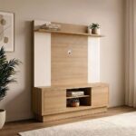 Zoyo TV Wall Unit - TV up to 65 Inches - Brown/Off-White - With 2-Year Warranty