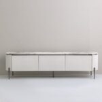 Hesdin Large High Gloss TV Unit - Up to 80 Inches - Light Grey - With 2-Year Warranty