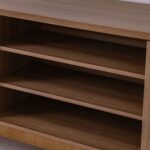 Titan TV Unit-Up to 65 Inches-Almond/Natural Wood- With 2-Year Warranty