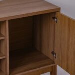 Titan TV Unit-Up to 65 Inches-Almond/Natural Wood- With 2-Year Warranty