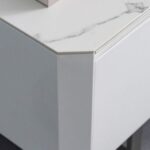 Monarch TV Unit-Up to 80 Inches-White/Brushed Silver-With 2-Year Warranty