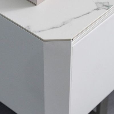 Monarch TV Unit-Up to 80 Inches-White/Brushed Silver-With 2-Year Warranty - Image 3