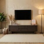 Brookside Stone Top TV Unit - Up to 80 Inches - Beige/Oak Veneer - With 2-Year Warranty
