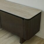 Brookside Stone Top TV Unit - Up to 80 Inches - Beige/Oak Veneer - With 2-Year Warranty