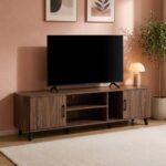 Basel Tv Unit With 2Doors Up To 75 Inch - Columbia Walnut