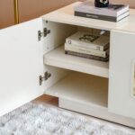 Qasr 3-Door & 2-Drawer TV Unit - Up to 75 inches - Pearl White - With 3-Year Warranty