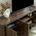 Terrakai 4 Doors TV Unit upto 75 inch -Dark Brown/Bronze