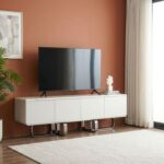 Retrova 4 Doors TV Unit upto 75 inch - White Grey /Gunmetal