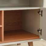 Lana Tv Unit With 2Doors & Open Shelves Up To 60 Inch - Off White/Brown