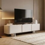Alvira 3-Door TV Unit - Up to 80 Inches - Grey/Silver - With 2-Year Warranty
