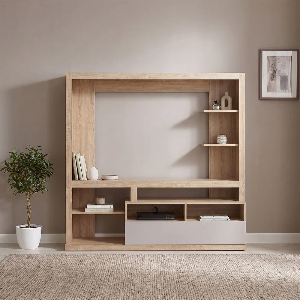 Firza Wall TV Unit - Up To 50 Inches - Sonoma Oak - With 2-Year Warranty - Image 2