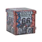 Route 38X38X37.5 Folding Storage Ottoman - Red/White