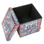 Route 38X38X37.5 Folding Storage Ottoman - Red/White