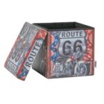 Route 38X38X37.5 Folding Storage Ottoman - Red/White