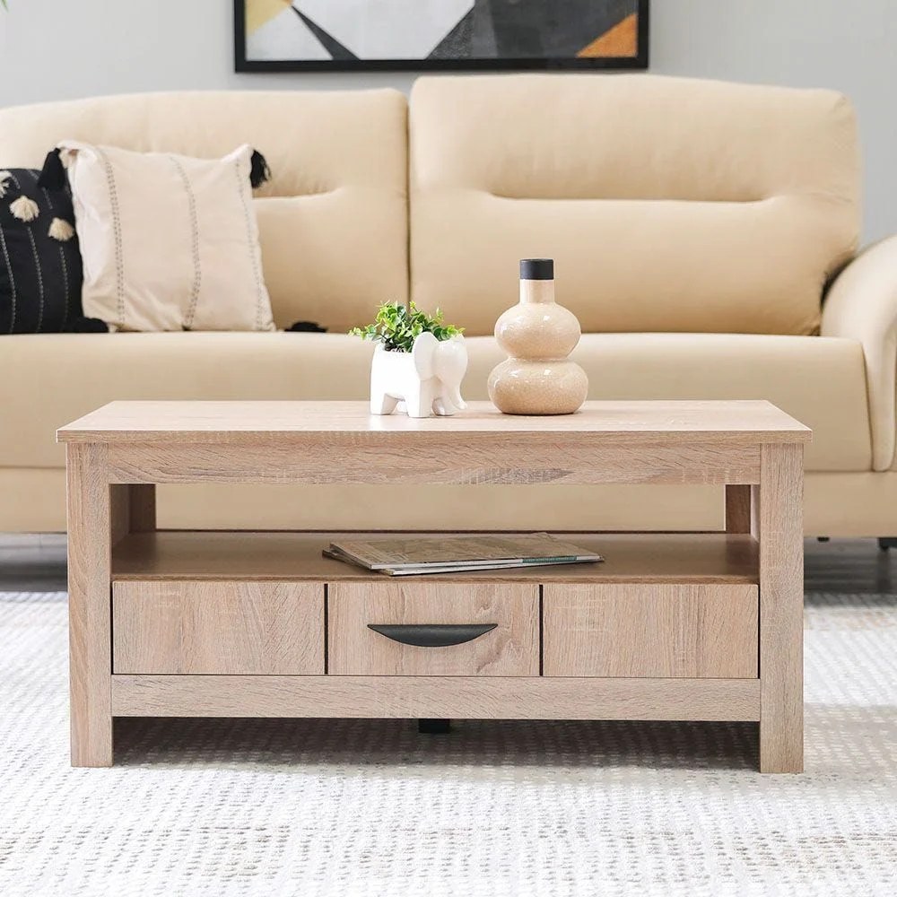 Anton 1 Drawer Coffee Table-Sonoma Oak