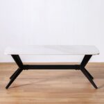 Calus Center Table Sintered Stone- Milky White/Black