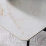 Calus Center Table Sintered Stone- Milky White/Black