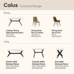 Calus Center Table Sintered Stone- Milky White/Black