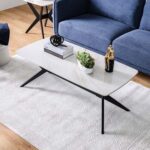 Calus Center Table Sintered Stone- Milky White/Black