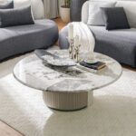 Hesdin Round Large Coffee Table - Light Grey - With 2-Year Warranty