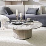 Hesdin Round Large Coffee Table - Light Grey - With 2-Year Warranty