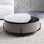 Arlong Round Coffee Table with Storage - Grey/Black - With 2-Year Warranty