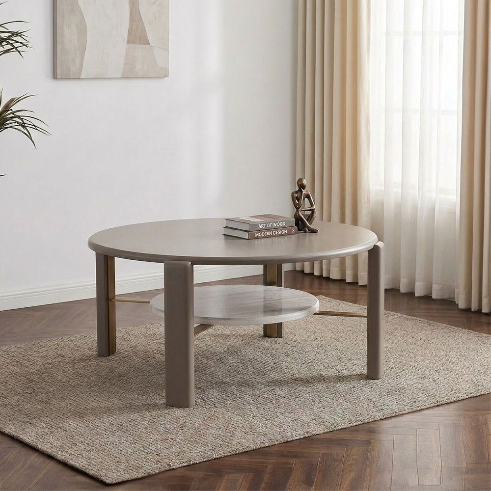 Artemis Round Coffee Table-Matte Grey-With 2-Year Warranty