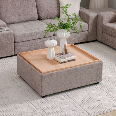 Odum Centre Table with Storage-Brown/Natural Oak-With 2-Year Warranty - Image 5