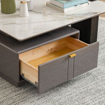 Forbes Coffee Table with Drawer - White/Grey - With 2-Year Warranty - Image 3