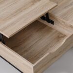 Costal Lift Top Coffee Table With Drawer - Sonoma Oak/Black