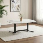 Elmont Ceramic Center Table - White/Black - With 2-Year Warranty