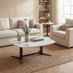 Elmont Ceramic Center Table - White/Black - With 2-Year Warranty