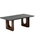 Malmo Marble Top Coffee Table-Black/Walnut