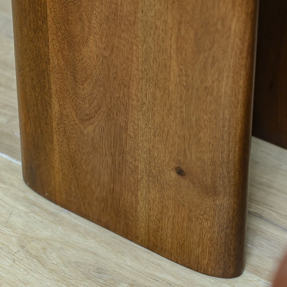 York Marble Top End Table - Black/Walnut - With 2-Year Warranty - Image 3