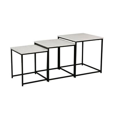 Mayville Set Of 3 Nest Of Table-White/Black - Image 2