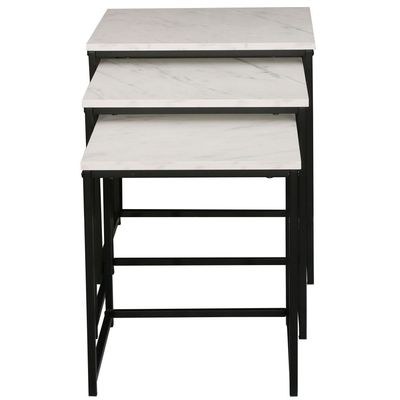 Mayville Set Of 3 Nest Of Table-White/Black - Image 3