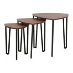 Asgard Set Of 3 Nest Of Table-Walnut/Black