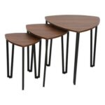 Asgard Set Of 3 Nest Of Table-Walnut/Black