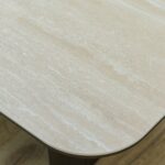 Brookside Stone Top Coffee Table-Beige/Oak Veneer