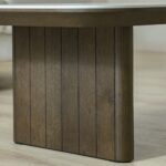 Brookside Stone Top Coffee Table-Beige/Oak Veneer