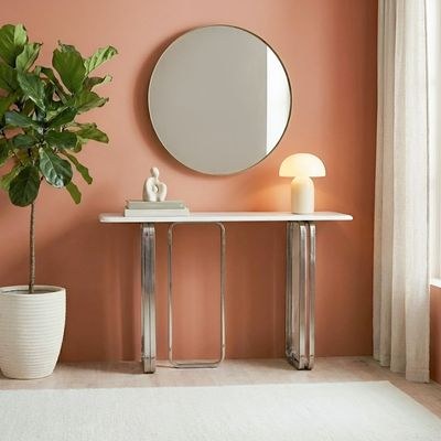Retrova Console Table - White Grey/Gunmetal - Image 5