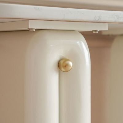 Qasr Marble Top Console Table With Mirror - White Grey/Pearl White - Image 3