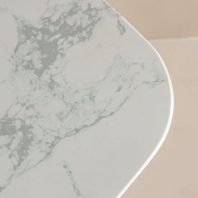 Qasr Marble Top Console Table With Mirror - White Grey/Pearl White - Image 4