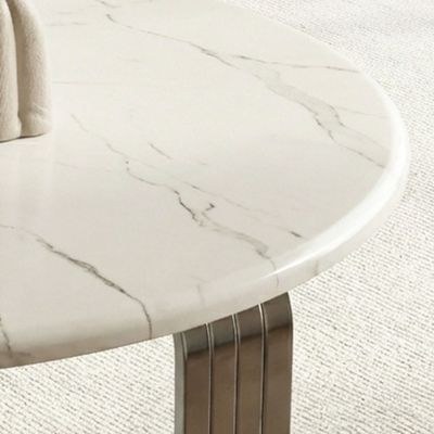 Retrova Round Coffee Table - White Grey/Gunmetal - Image 2