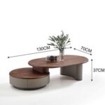 Berzan Coffee Table With Drawer- Light Grey/Brown