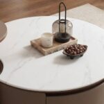Rovena Round Coffee Table With Drawer - White/Brown