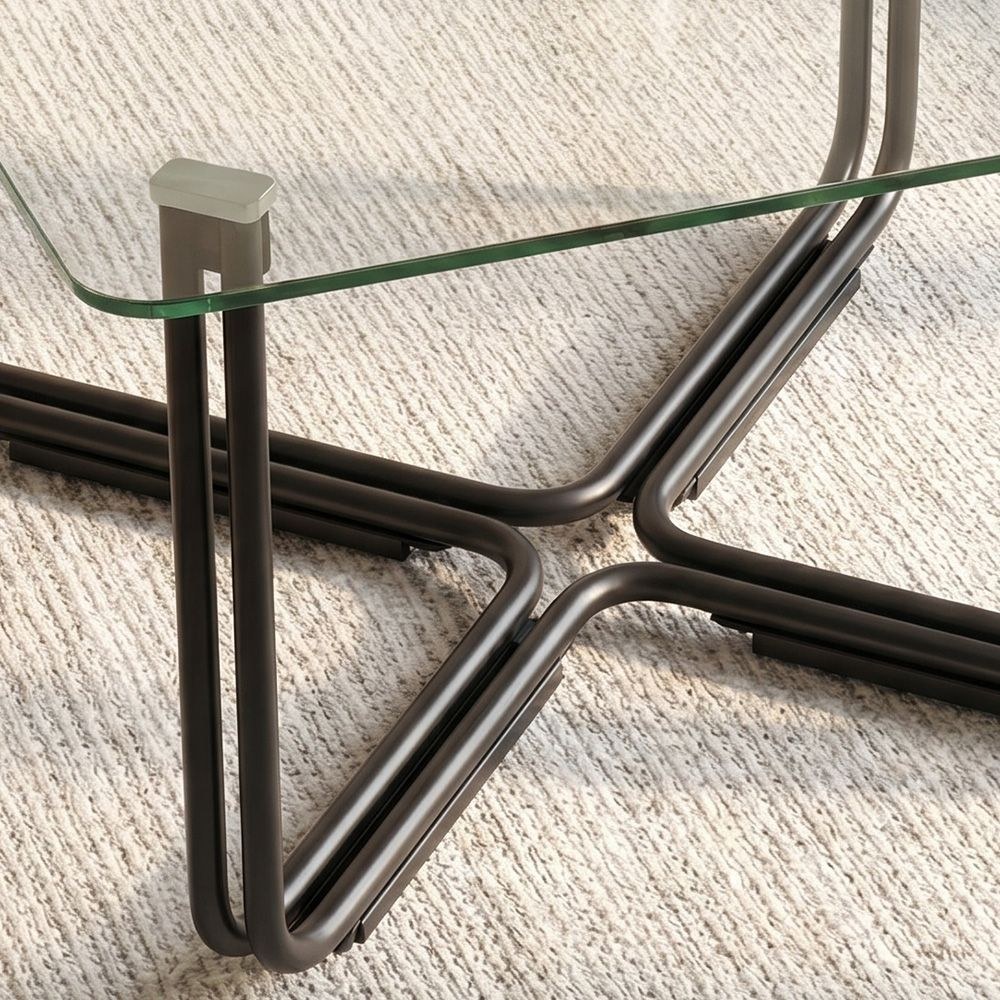 Wilhem Glass Coffee Table - Clear/Black - Image 2