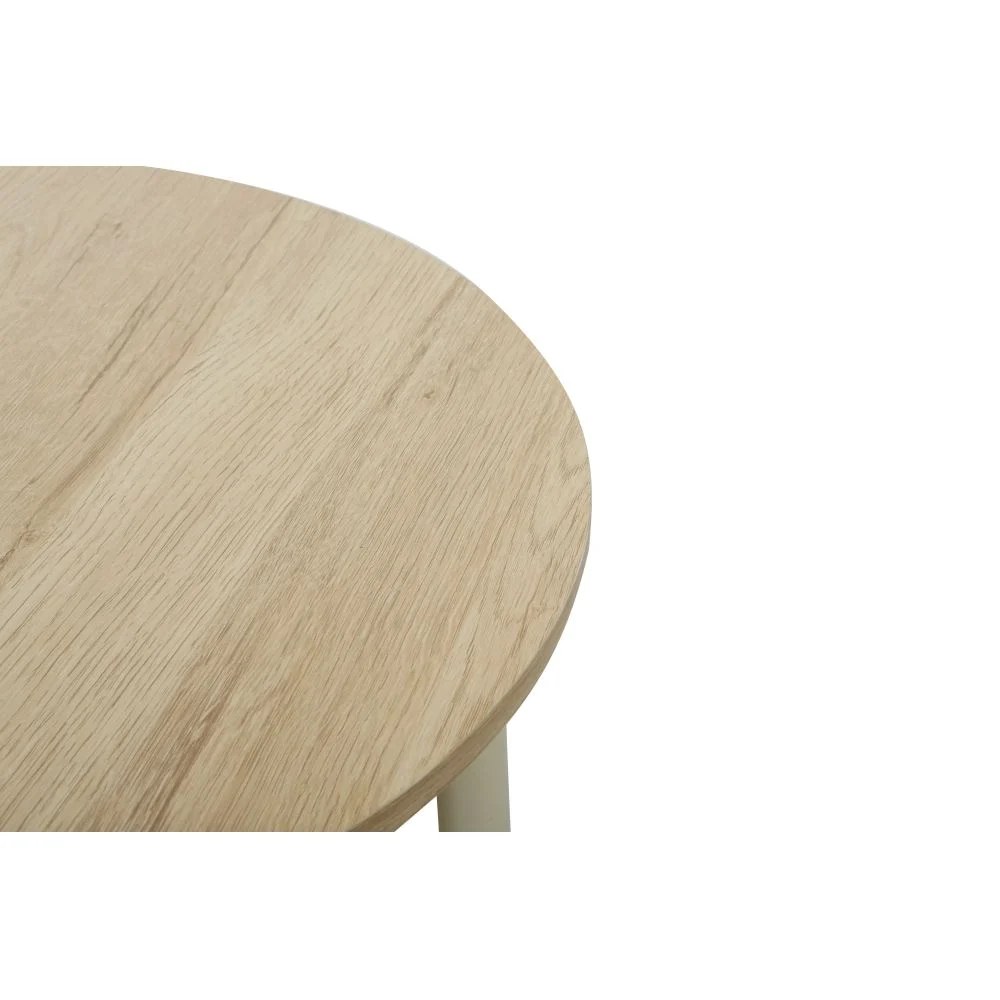 Saxony Round End Table -Light Oak/Beige - Image 4